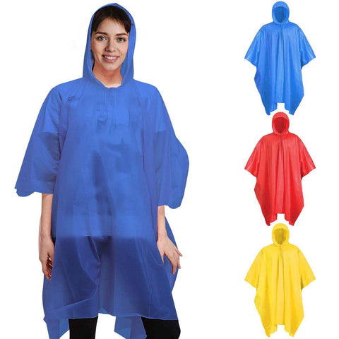 Adult Rain Cover Poncho Camping Waterproof Hooded