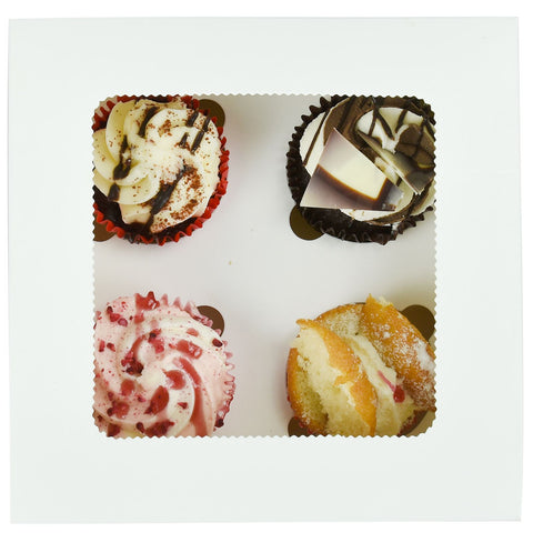 Windowed Cupcake Boxes for 4 Cupcakes