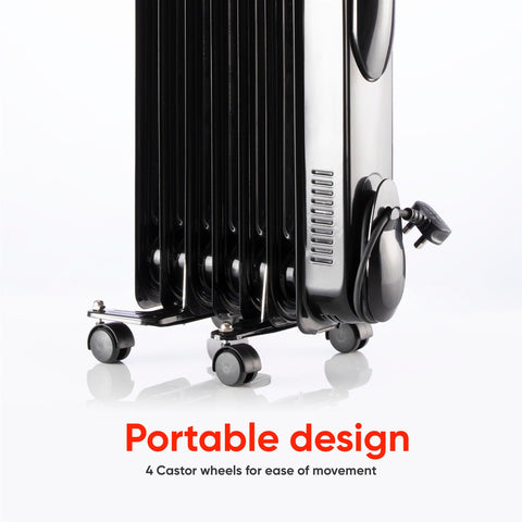 1500W 7 Fin Oil Filled Radiator Heater With LCD Display