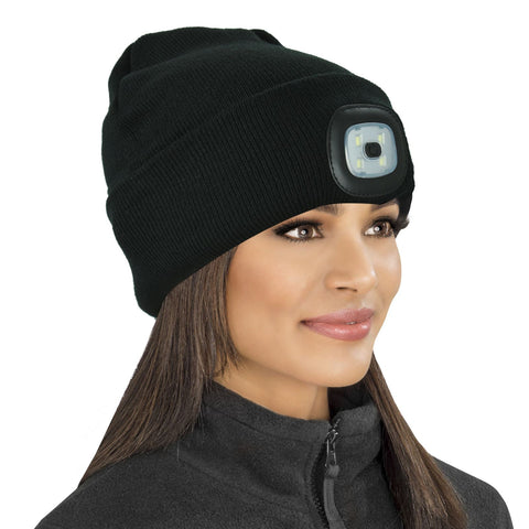 3 Pack Unisex LED Black Beanies