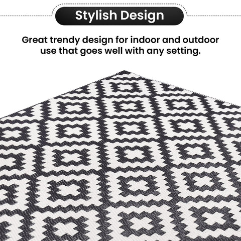 Outdoor Rug 180Cm X 120Cm - Black