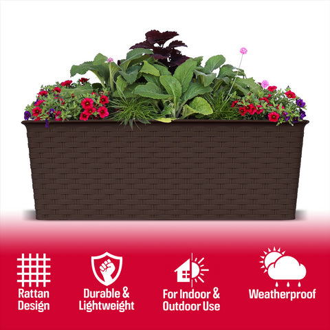 Rectangle Rattan Planter