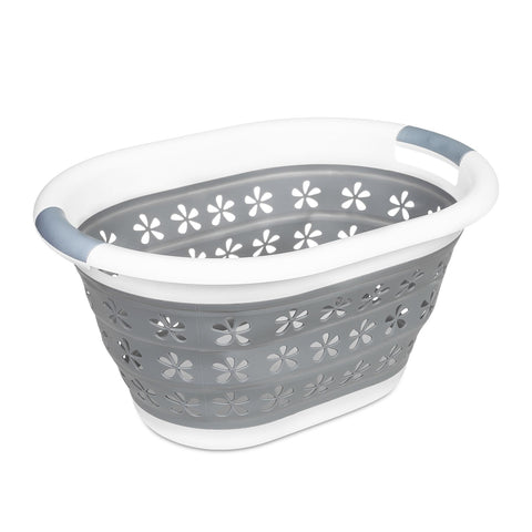 Collapsible Floral Laundry Basket