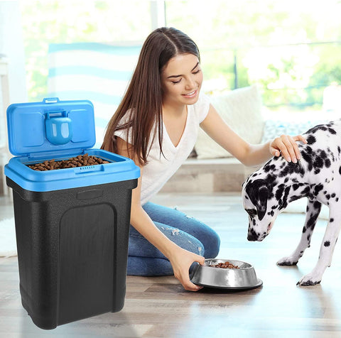 Large Blue Pet Food Storage & Scoop