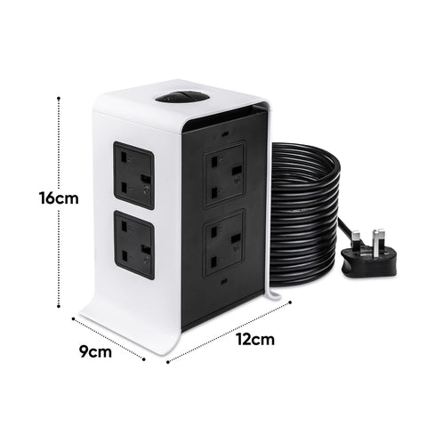 Extension Lead 8 AC Outlets 4 USB Ports 5m Plug