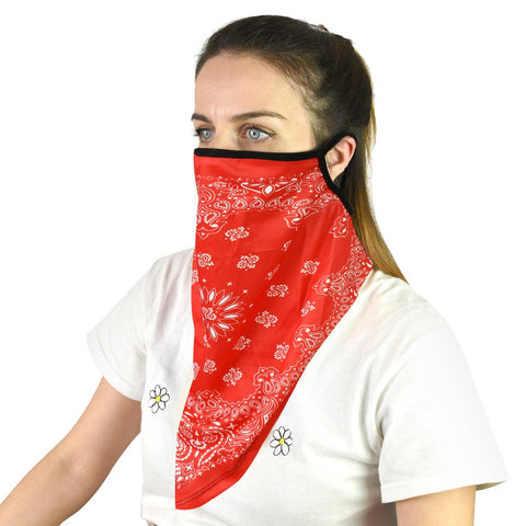 Face Scarf - Red Paisley