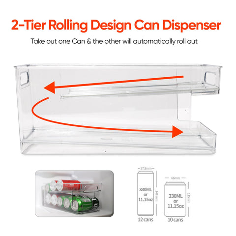 2 Tier Fridge Can Dispenser Holds Upto 9 Cans