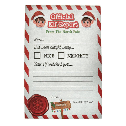 25Pk A5 Elf Christmas Report Card