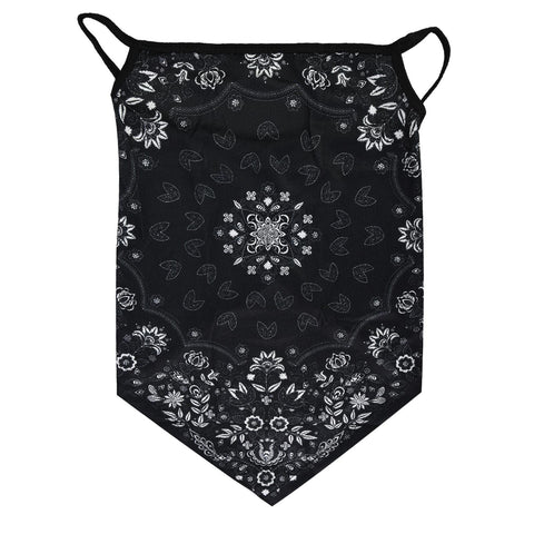 Face Scarf - Black Paisley