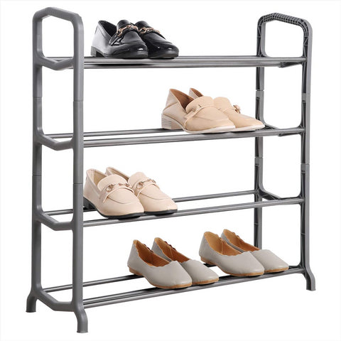 4 Tier Shoe Rack Grey