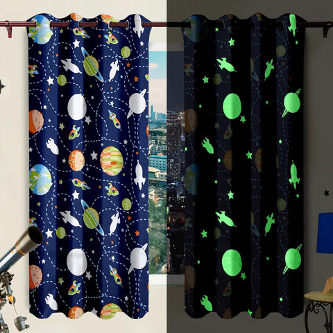 Blackout Glow In The Dark Kid Pair Curtains