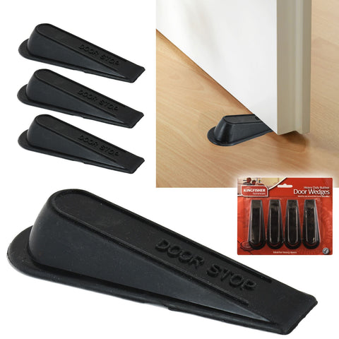 4Pcs Large Rubber Door Stopper Wedge