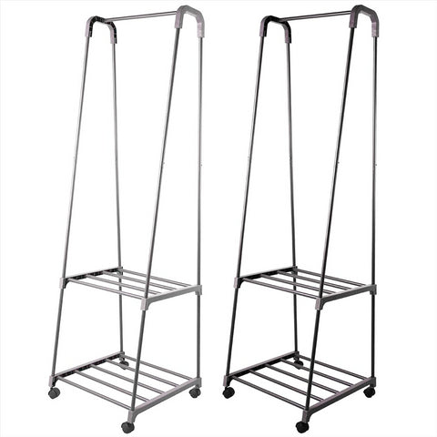 Garment Rack with 2 Tier Storage Shelf