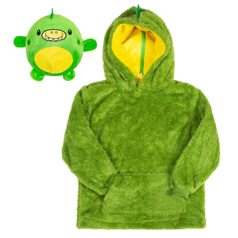 Kids Plush Animal Fleece Hoodie Blanket