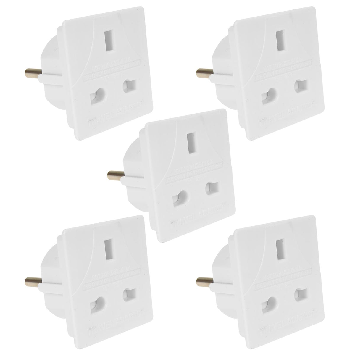 5Pcs Euro Travel Adaptor Adapter Uk To Europe 2 Pin