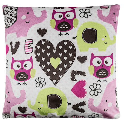 Animal Print Velvet Cushion Covers Plush 45Cm X 45Cm Owl Design