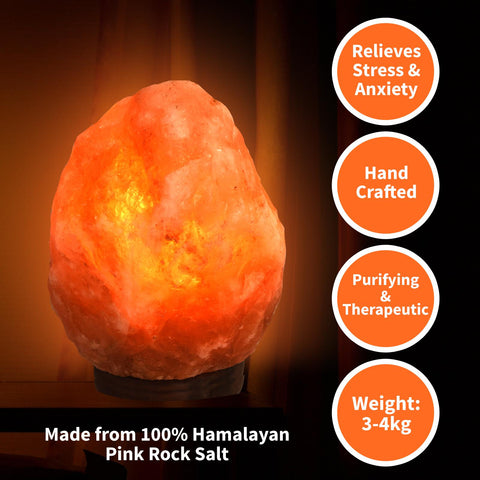 Himalayan Salt Lamp Crystal Pink Hand Carved