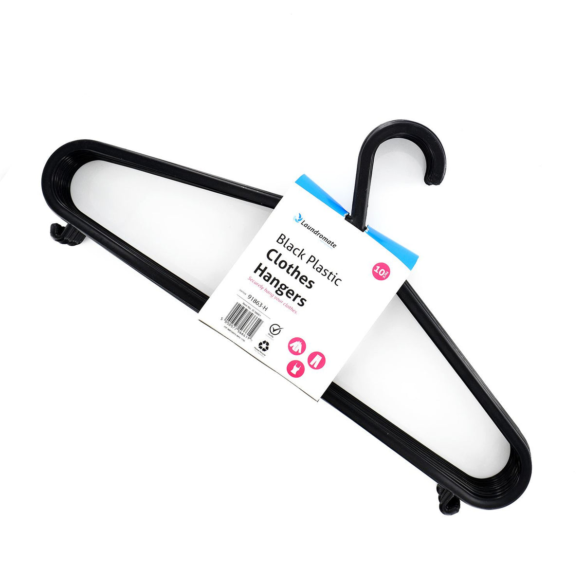 Clothes Hangers 10pc Black