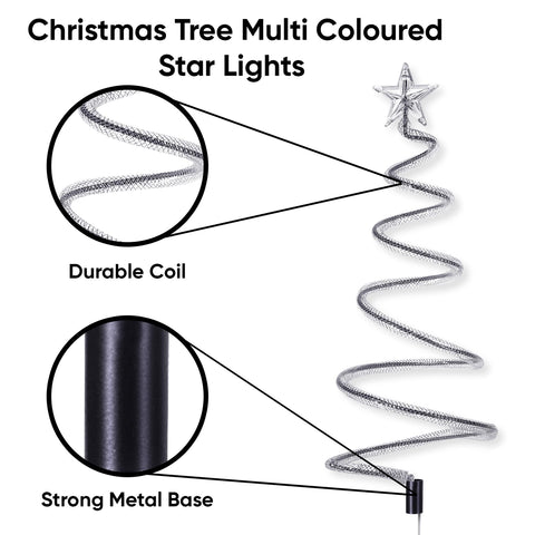 Christmas Tree Multi Coloured Star Lights 4 Pack