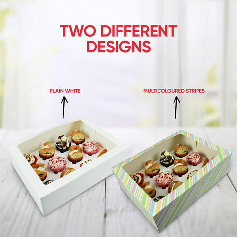 Windowed Cupcake Boxes for 12 Cupcakes