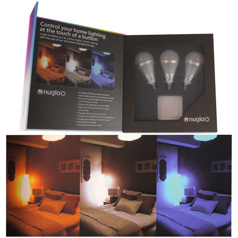 Nuglo LED Multi Colour Changing Bulbs 3 Pack