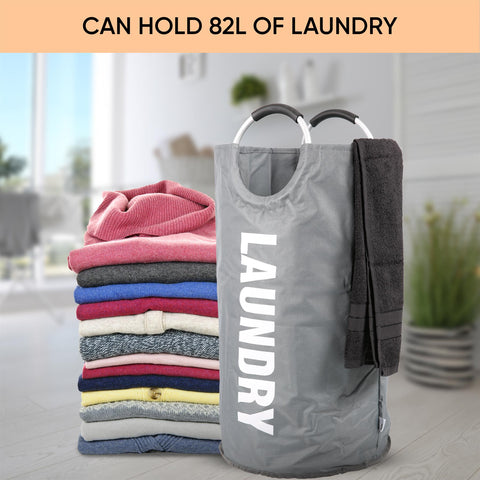 82L Large Collapsible Laundry Basket – Grey