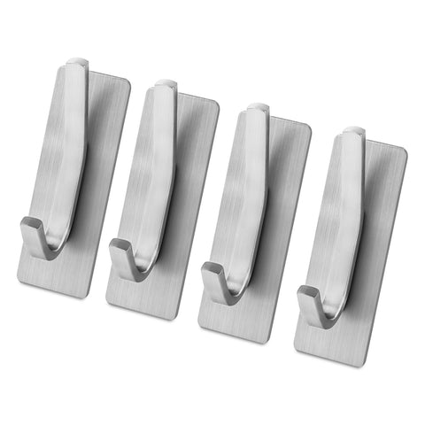 Self Adhesive Stainless Steel Hooks 4 Pack