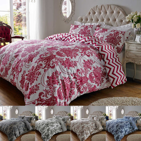 Cotton Rich Damask Print Duvet Cover Sets