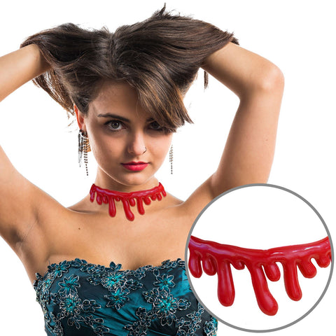 Dripping Blood Choker Women Halloween Fancy Dress