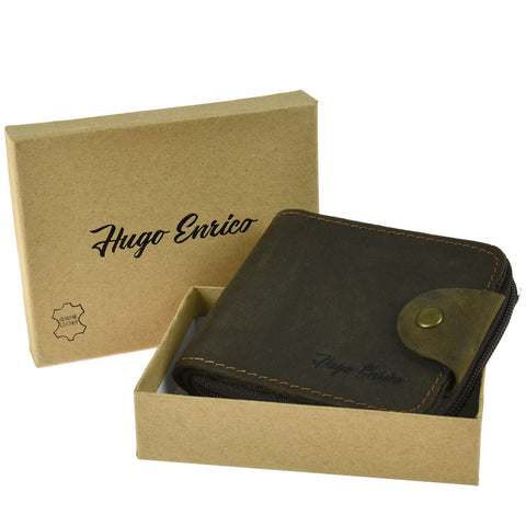 Hugo Enrico Mens Genuine Leather BiFold Wallet