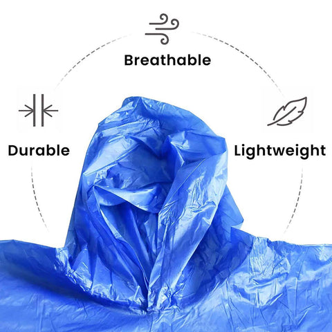 Adult Rain Cover Poncho Camping Waterproof Hooded