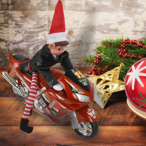 Naughty Xmas Elf Motorbike Christmas Decorations