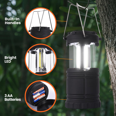 2Pcs Midi COB LED Collapsible Lantern Lights