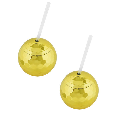 2 Pack Cocktail Party Drinking Bowl Cup & Straw