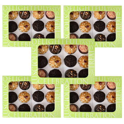 Windowed Cupcake Boxes for 12 Cupcakes