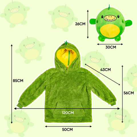 Kids Plush Animal Fleece Hoodie Blanket