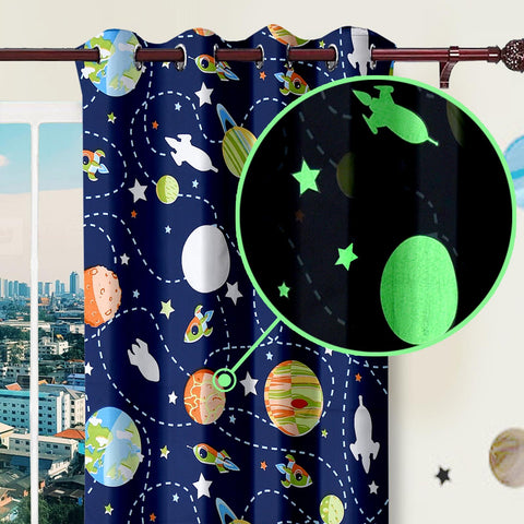 Blackout Glow In The Dark Kid Pair Curtains