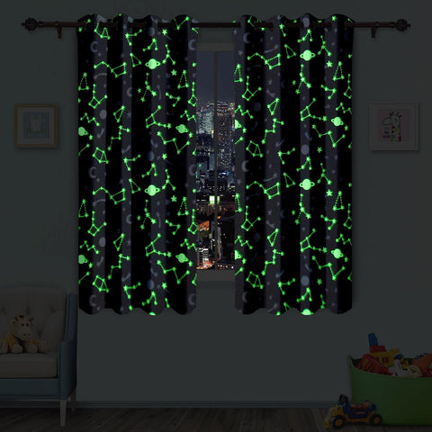 Blackout Glow In The Dark Kid Pair Curtains