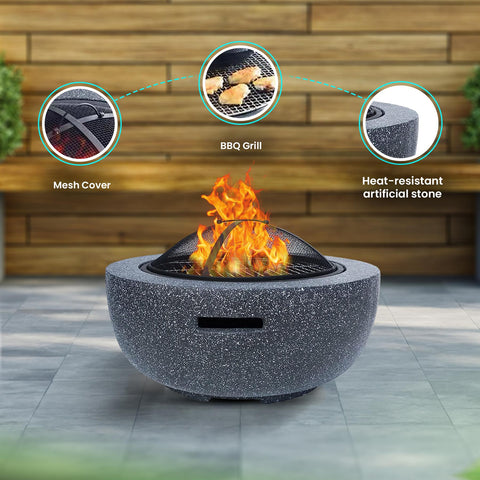 Fire Pit BBQ Grill Round Brazier