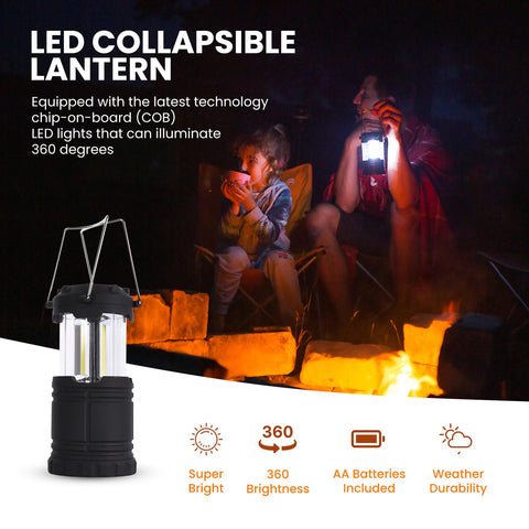 2Pcs Midi COB LED Collapsible Lantern Lights