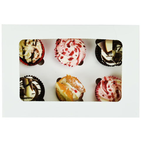 Windowed Cupcake Boxes for 6 Cupcakes