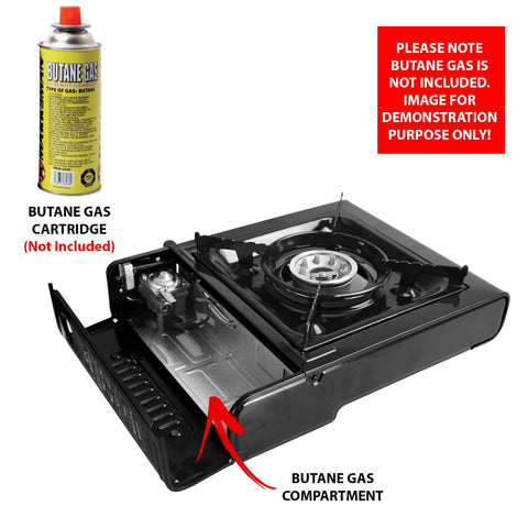 Portable Camping Gas Stove Black