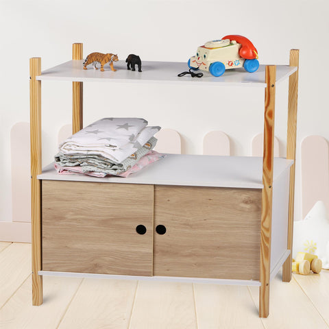 Wooden White Cabinet Kids' Bedroom Storage Unit