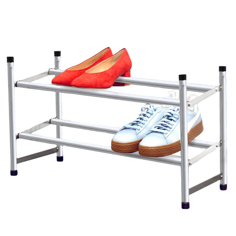 Metal Shoe Rack Chrome 2 Tier 12 pair