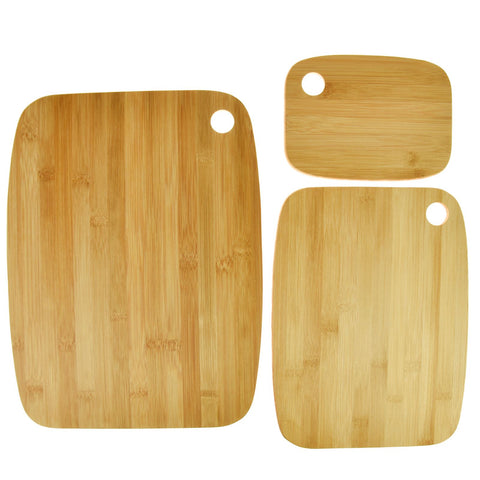 3pc Bamboo Wooden Chopping Board Set