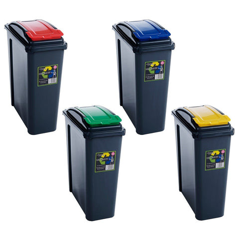 Pedal Bin Slim Lid Soft Close Holder Waste Paper Dustbin