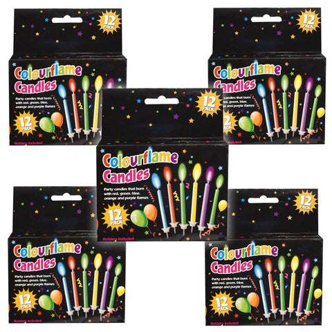 Perfect Party Pack of 12 Colourflame Candles