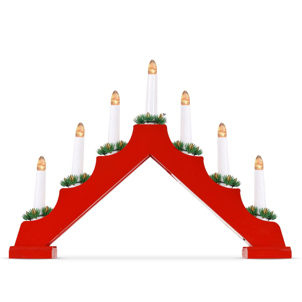 Battery Operated 7 LED Wood Candle Bridgel