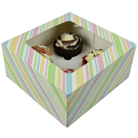 Windowed Cupcake Boxes for 4 Cupcakes