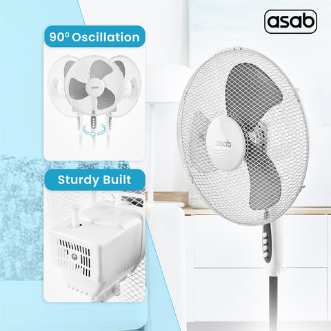 Oscillating Pedestal Fan 16'' White